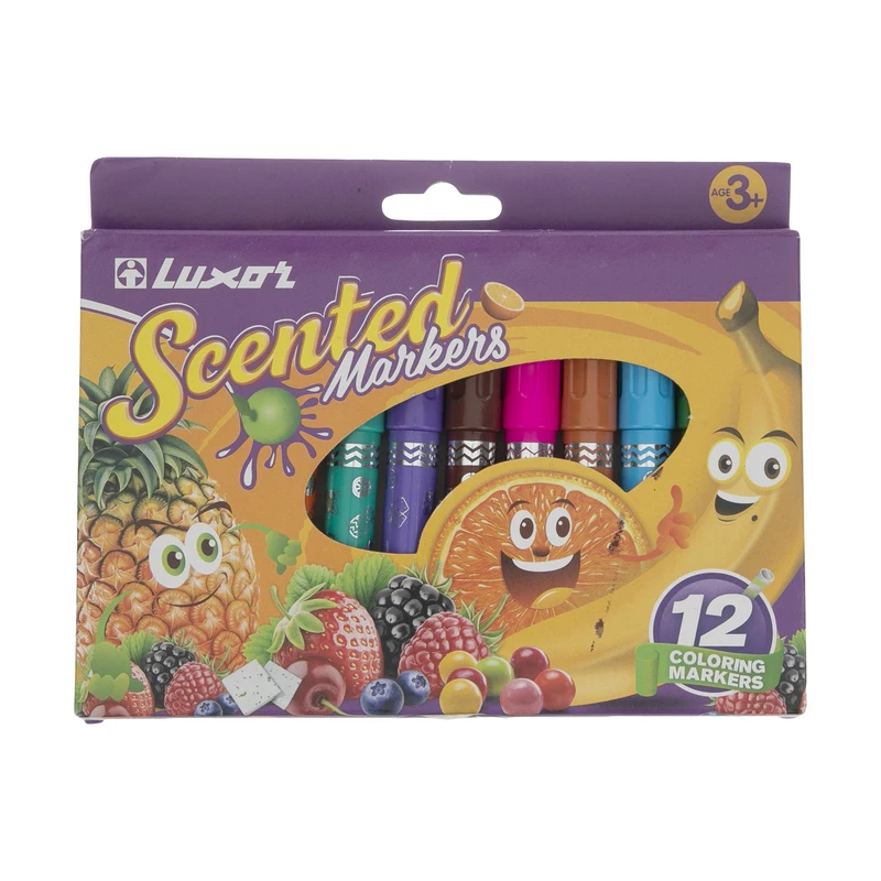 ماژیک 12 رنگ لاکسر مدل Scented Marker کد 3065