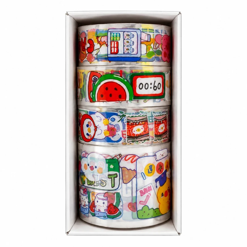 چسب نواری مدل هندوانه عرض 4 سانتی متر کد NO.1 بسته 5 عددی